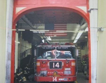 Großflächiger Druck einer amerikanischen Feuerwehrstation
